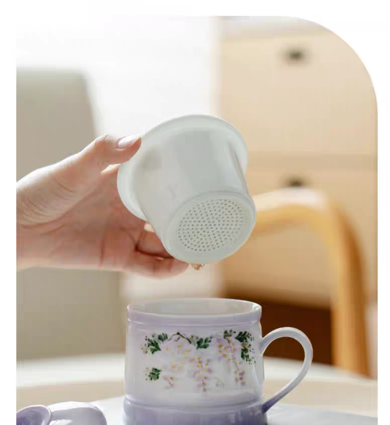 Purple Mug for Making Tea in Office