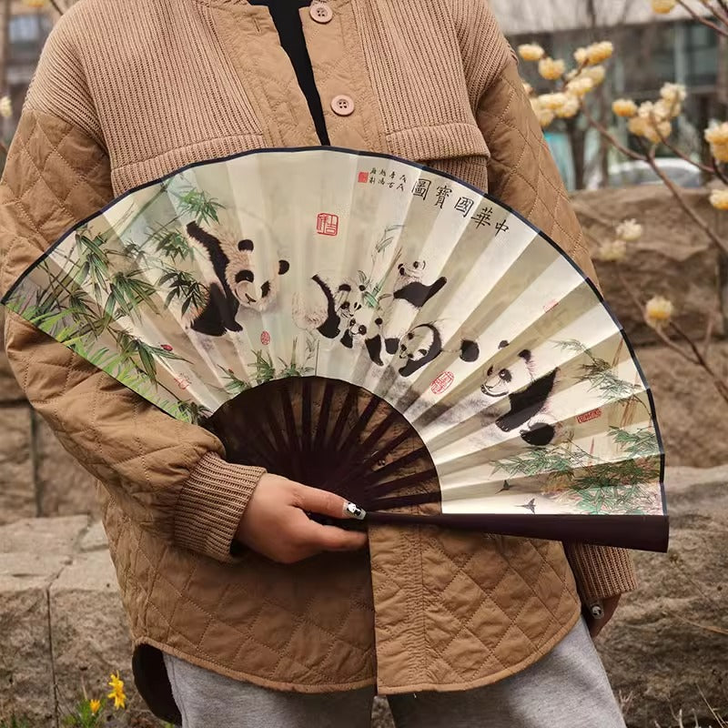 National Treasure Panda Folding Fan—2Pcs/Set