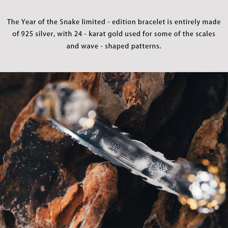 2025 Year of the Snake Limited - edition Pure Silver Plated with Gold Bracelet