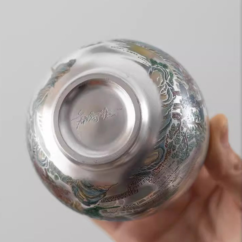 Gilt-silver Zen Meditation Master Cup