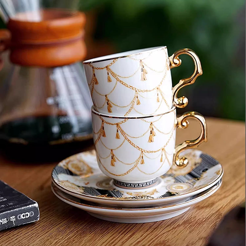 Retro and Luxurious Turkish-style Coffee Cup Set
