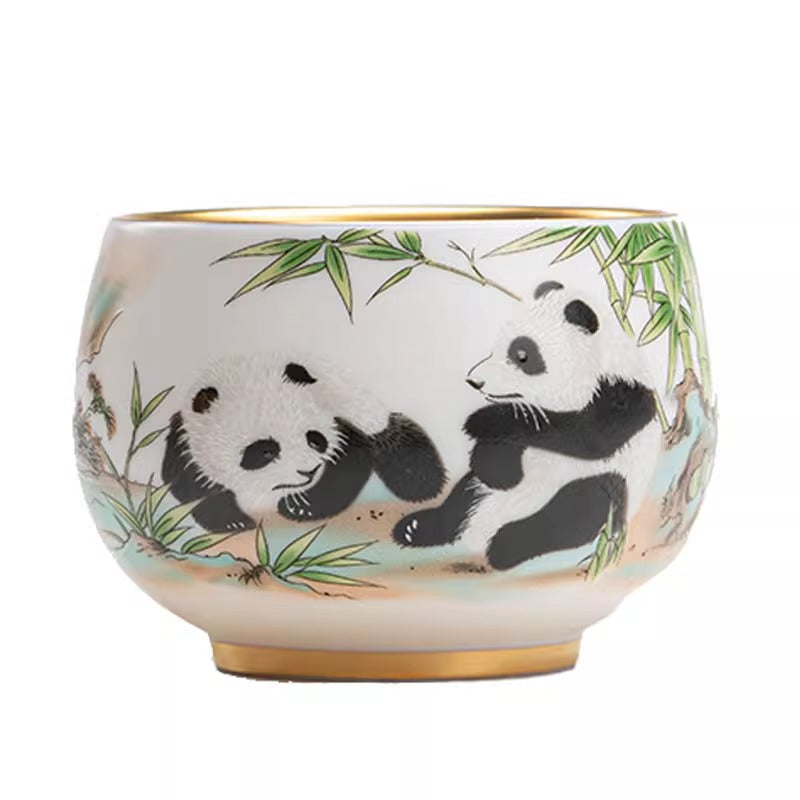 24K Gilt Panda Arhat Cup