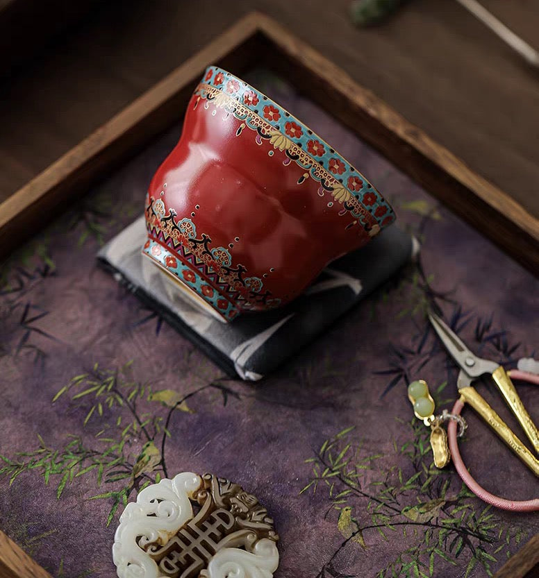 Dun Huang Mogao Grottoes Design Red Cup