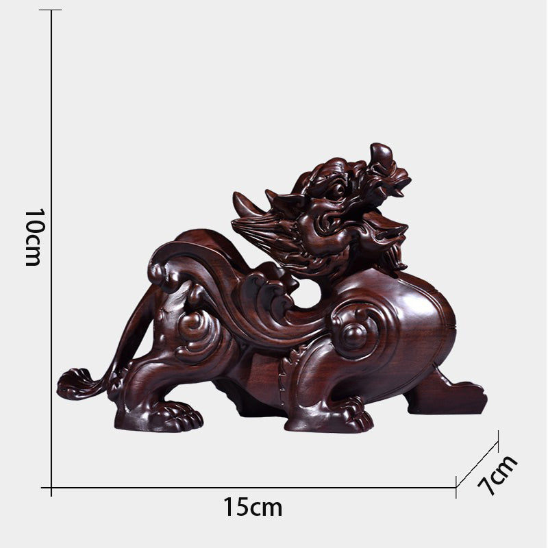 Sandalwood Auspicious Ornament Pixiu Chinese Mythology To remove evil and usher in good fortune, to bring in wealth and prosperity.