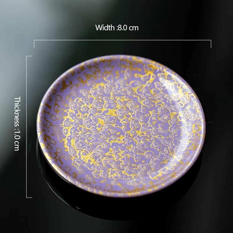 Handmade wooden-body rhino-hide pattern lacquer coaster —Luxurious Plate