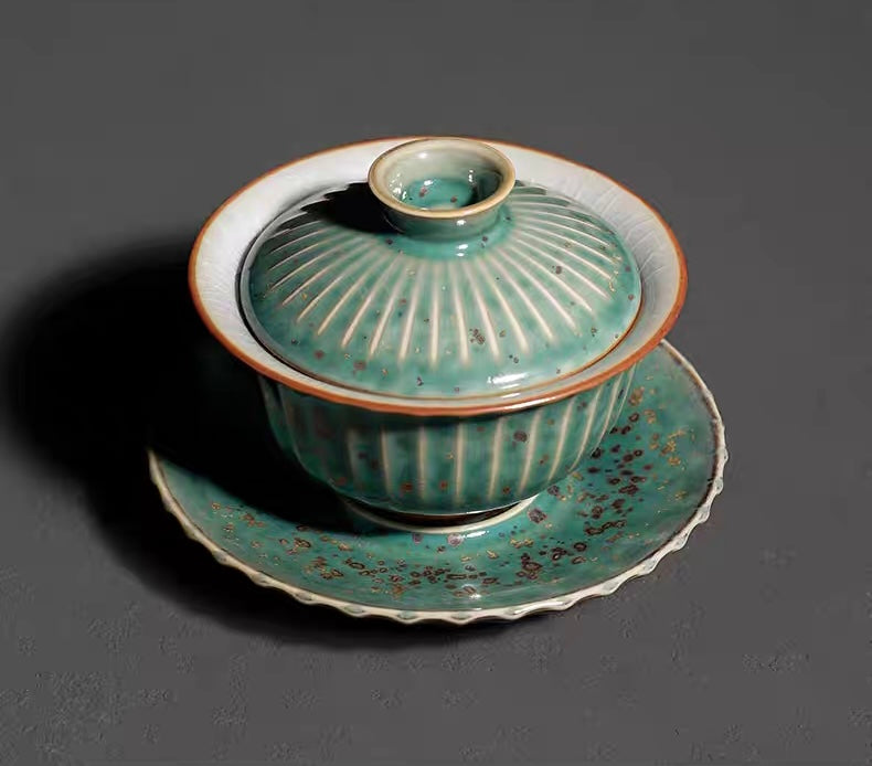 Yao Bian Jun Kiln Green Jade Color Gaiwan—Each one is unique