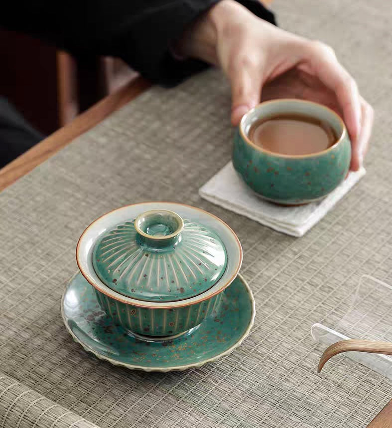 Yao Bian Jun Kiln Green Jade Color Gaiwan—Each one is unique