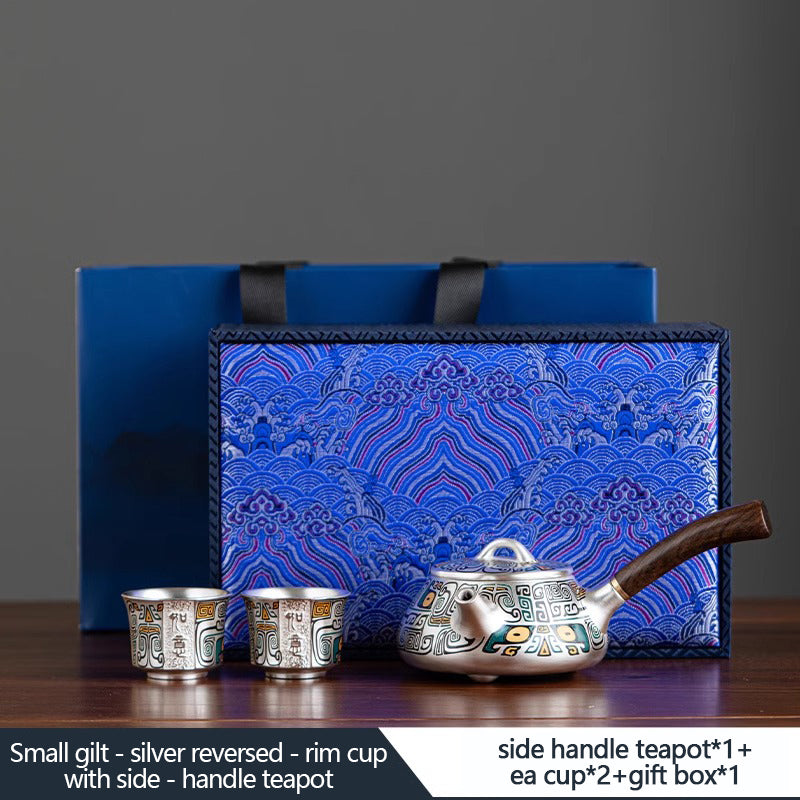 Auspicious Elephant and Wish fulfilling Gilt silver Set