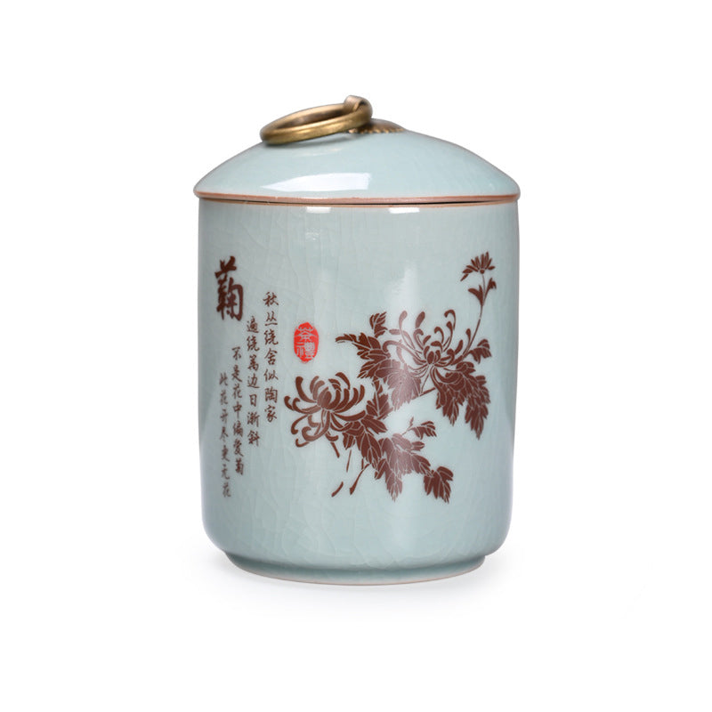 Ge Kiln Tea Caddy with Ice crack Pattern