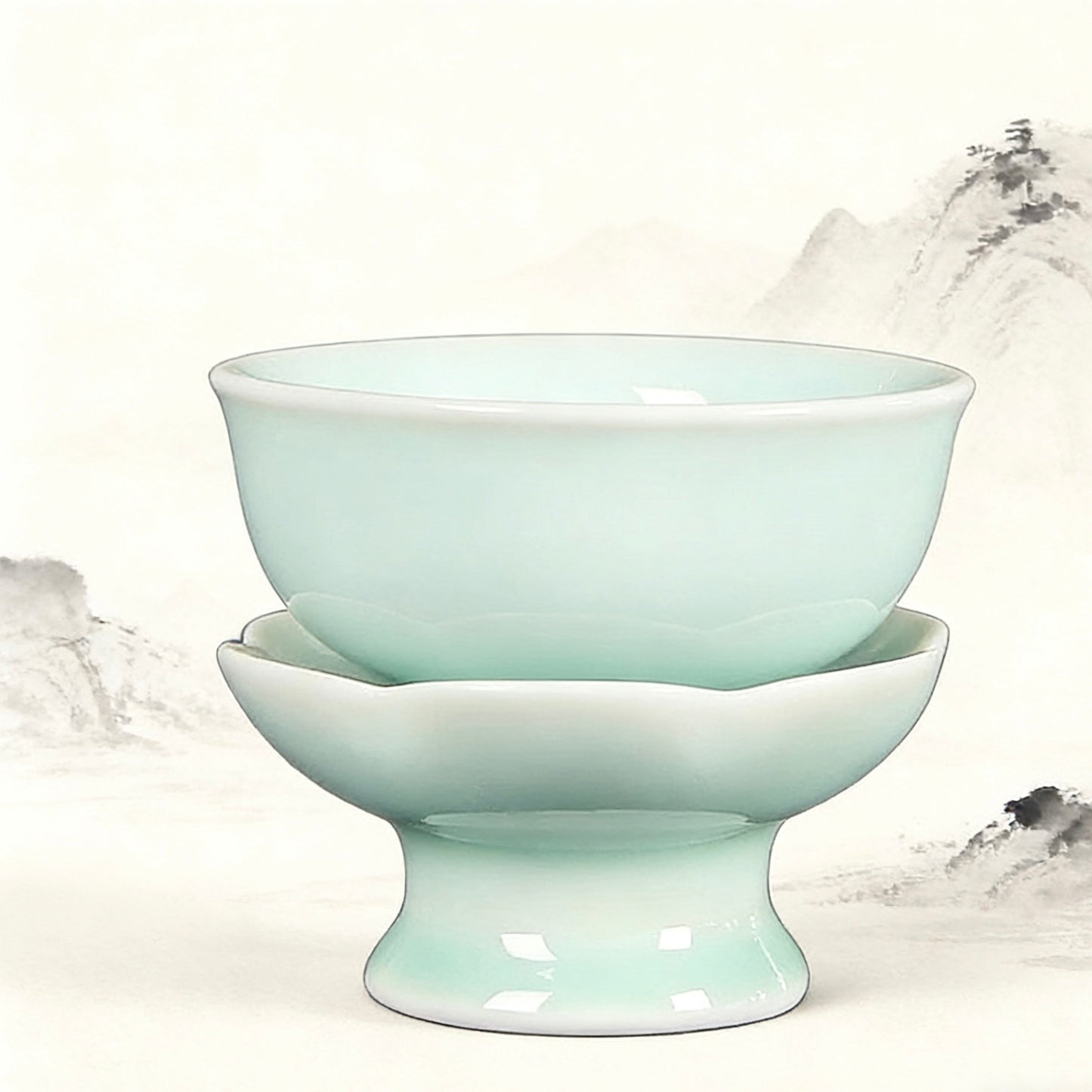 Longquan Celadon Kung Fu Tea Ceremony Accessories: Tea Strainer & Holder Set