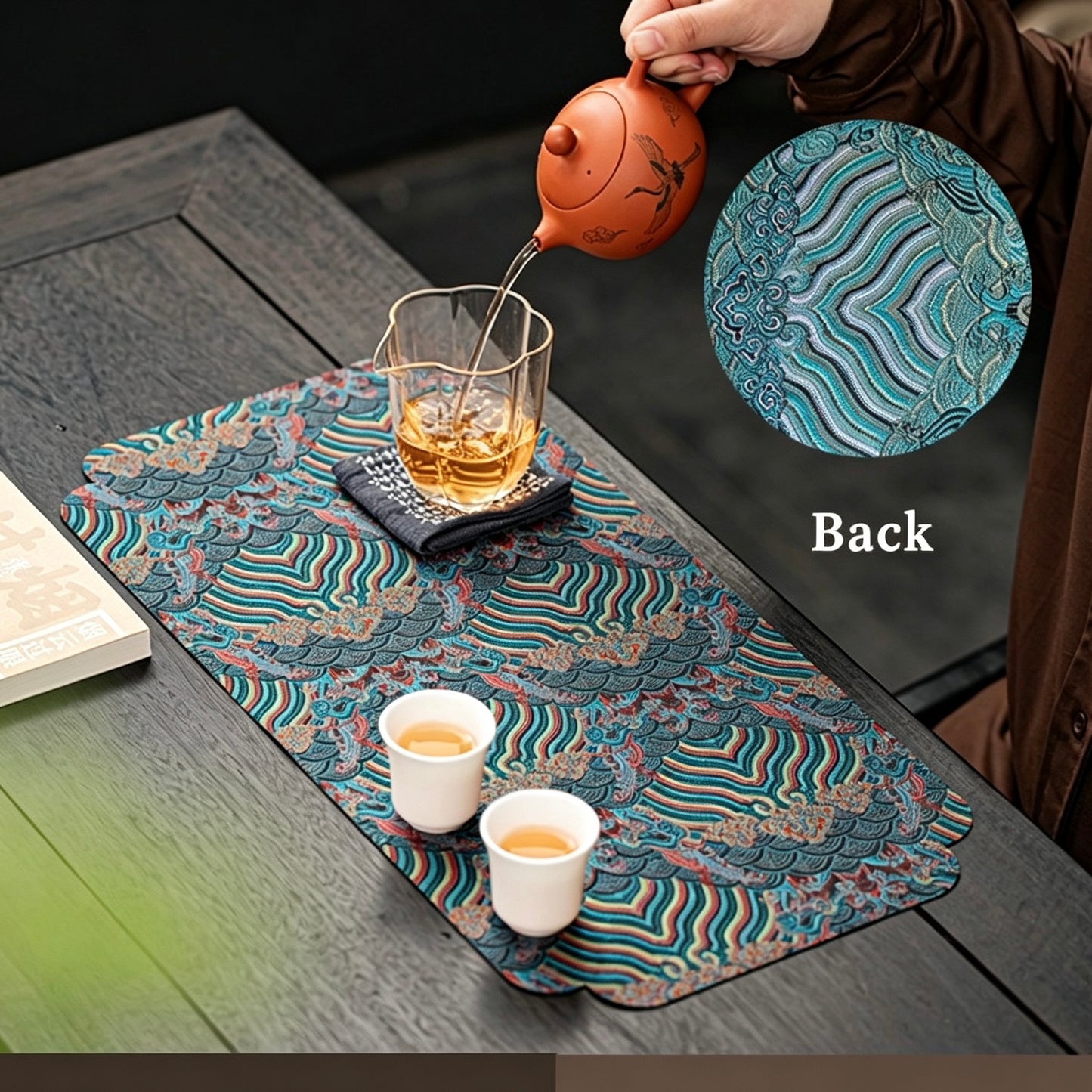 Exquisite Brocade Tea Mat Collection—Chinese Brocade Tea Mat | Double-sided Waterproof Tea Cloth for Tea Ceremony | Luxury Chadao Accessory—Elevate Your Tea Ritual