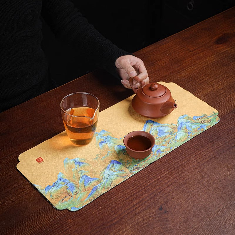 Tea making tablecloth, thousands of miles of rivers and mountains