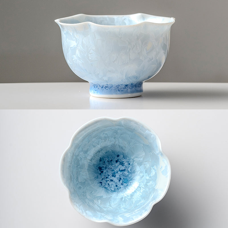 Ice Flower Crystal Blue Cup