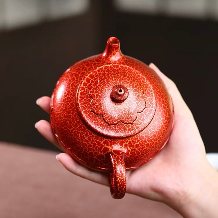 Authentic Yixing Zisha Teapot | Handmade High‑Temperature Shell‑Fired Lotus Lantern Kung Fu Tea Pot