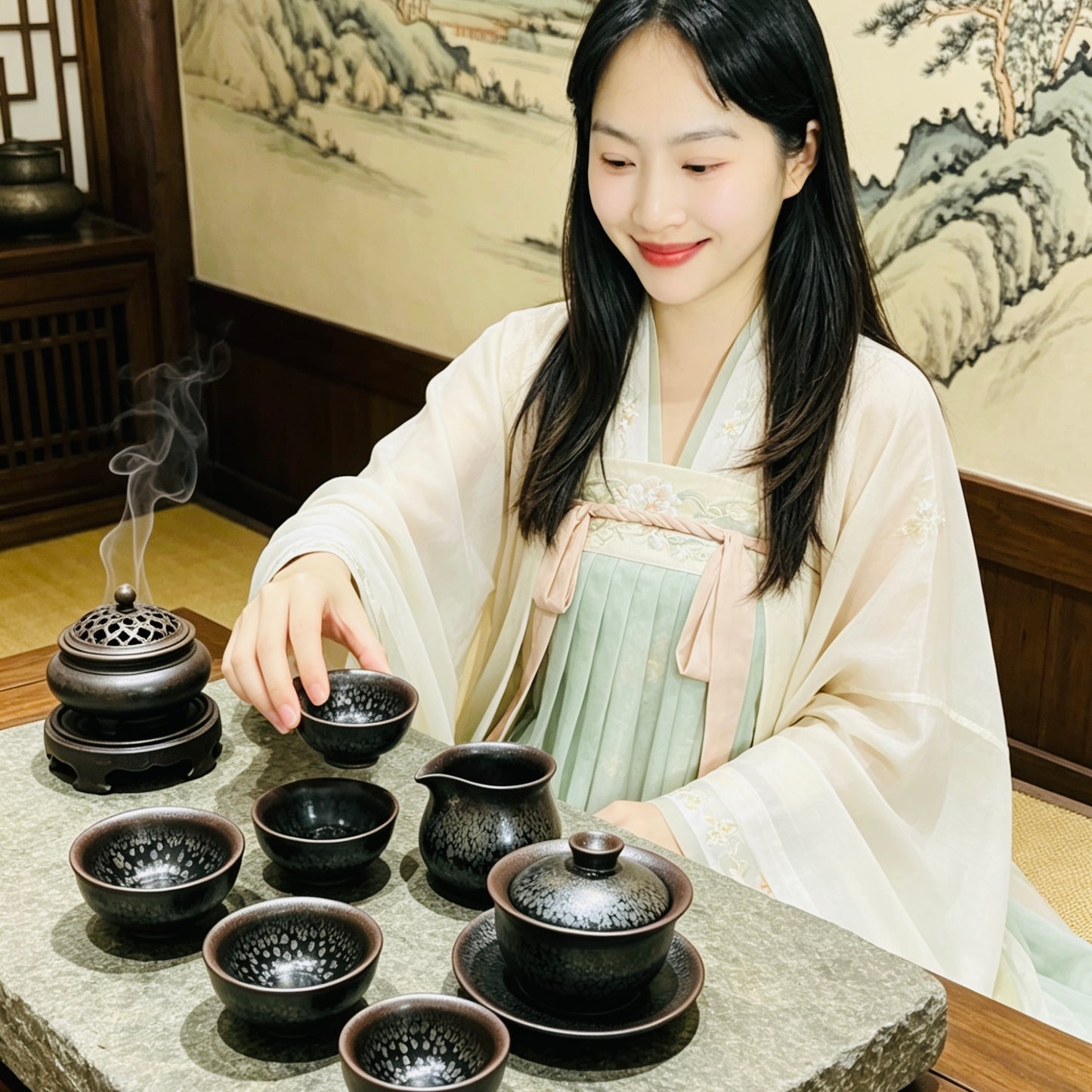 Black Porcelain Jianzhan Youdi ( oil spot) Kung Fu Teaset-Master Handmade Teaset for Professional Tea Drinkers