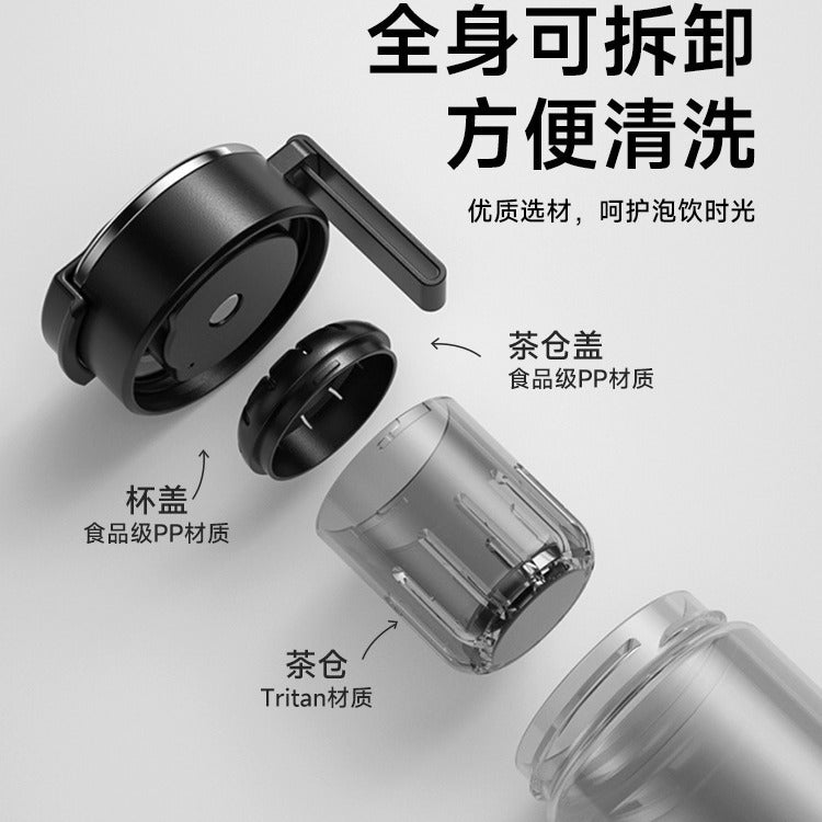 The magnetic tea travel cup operates with one hand