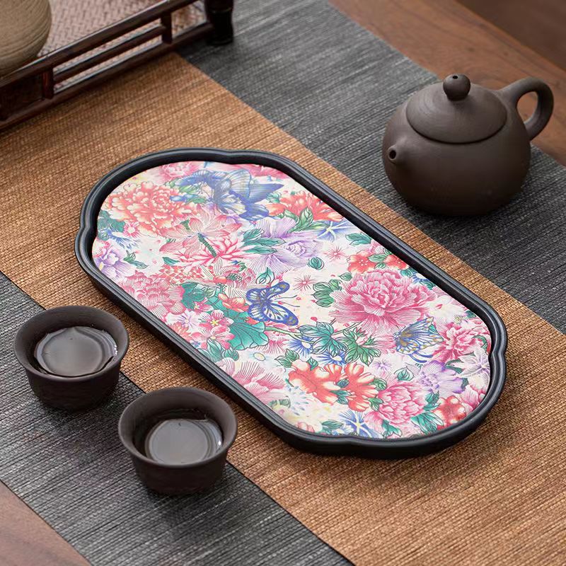 Chinese style tea tray-oval