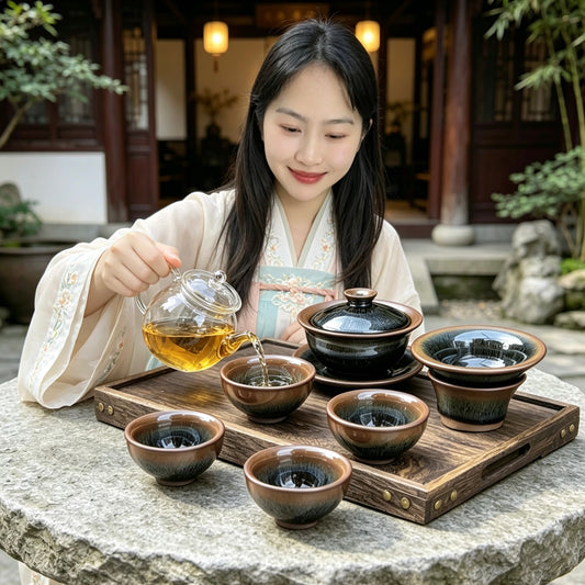 Jianzhan Tuhao (Hare fur) Kung Fu Teaset-Master Handmade Teaset for Professional Tea Drinkers