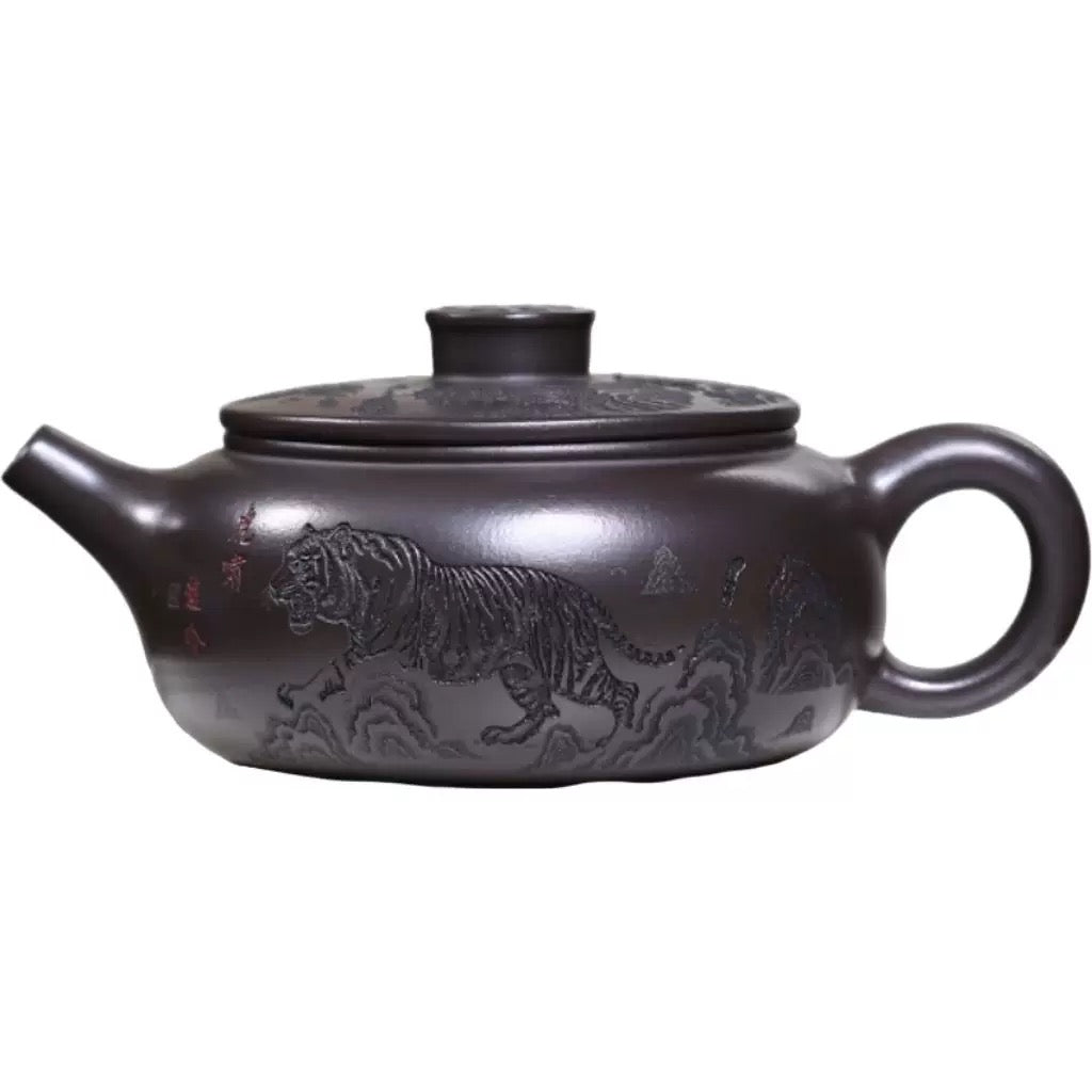Authentic Yixing Zisha Teapot: Tiger Roar & Dragon Chant Fu Yun Bian Gu Teapot