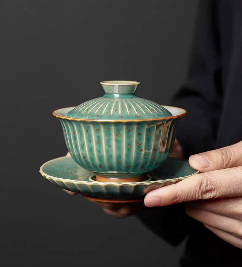 Yao Bian Jun Kiln Green Jade Color Gaiwan—Each one is unique