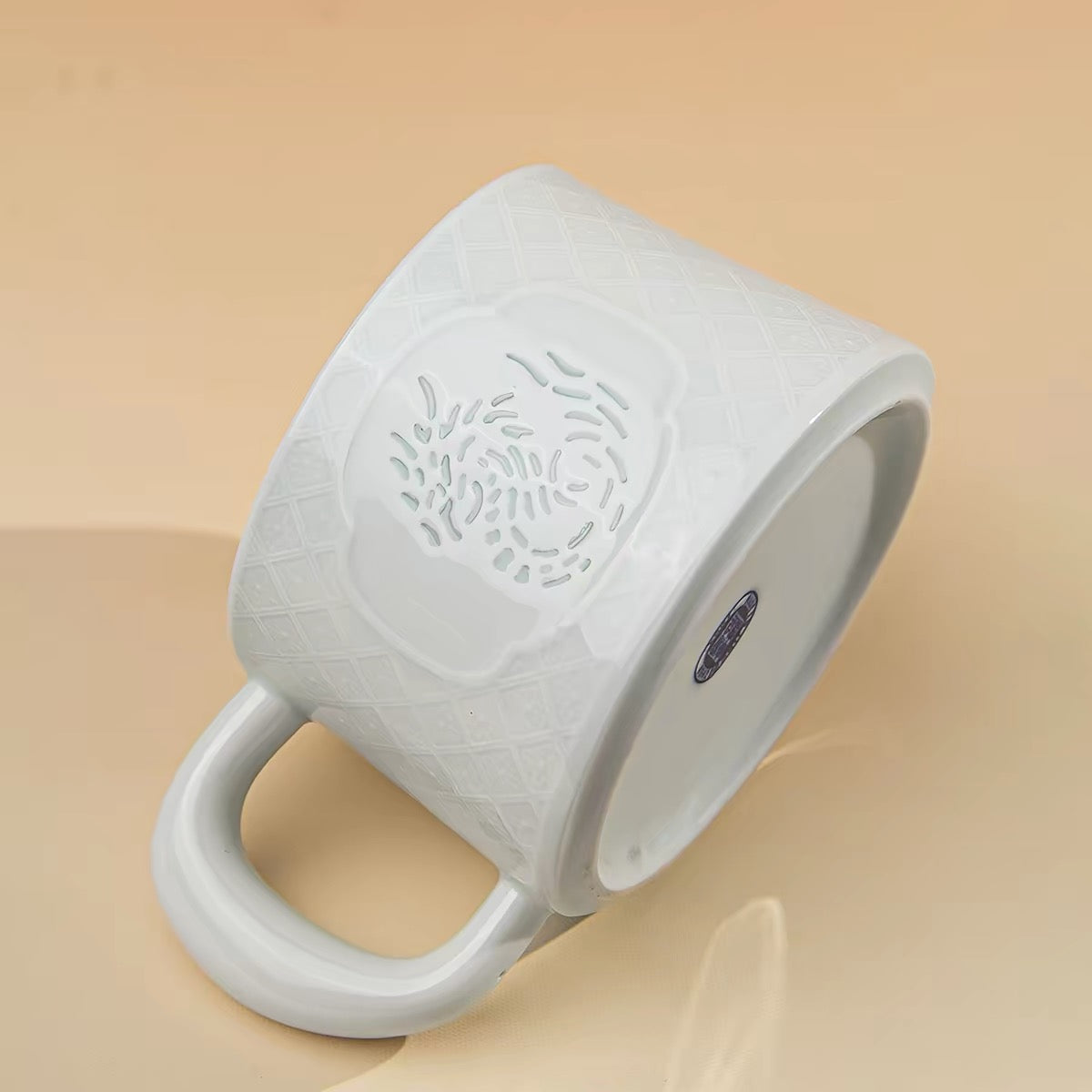 Jingdezhen Linglong Porcelain Zodiac Mug Chinese Long （Dragon Pattern）