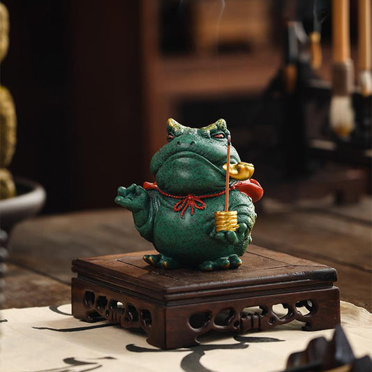 Golden Toad Tea Pet Decoration