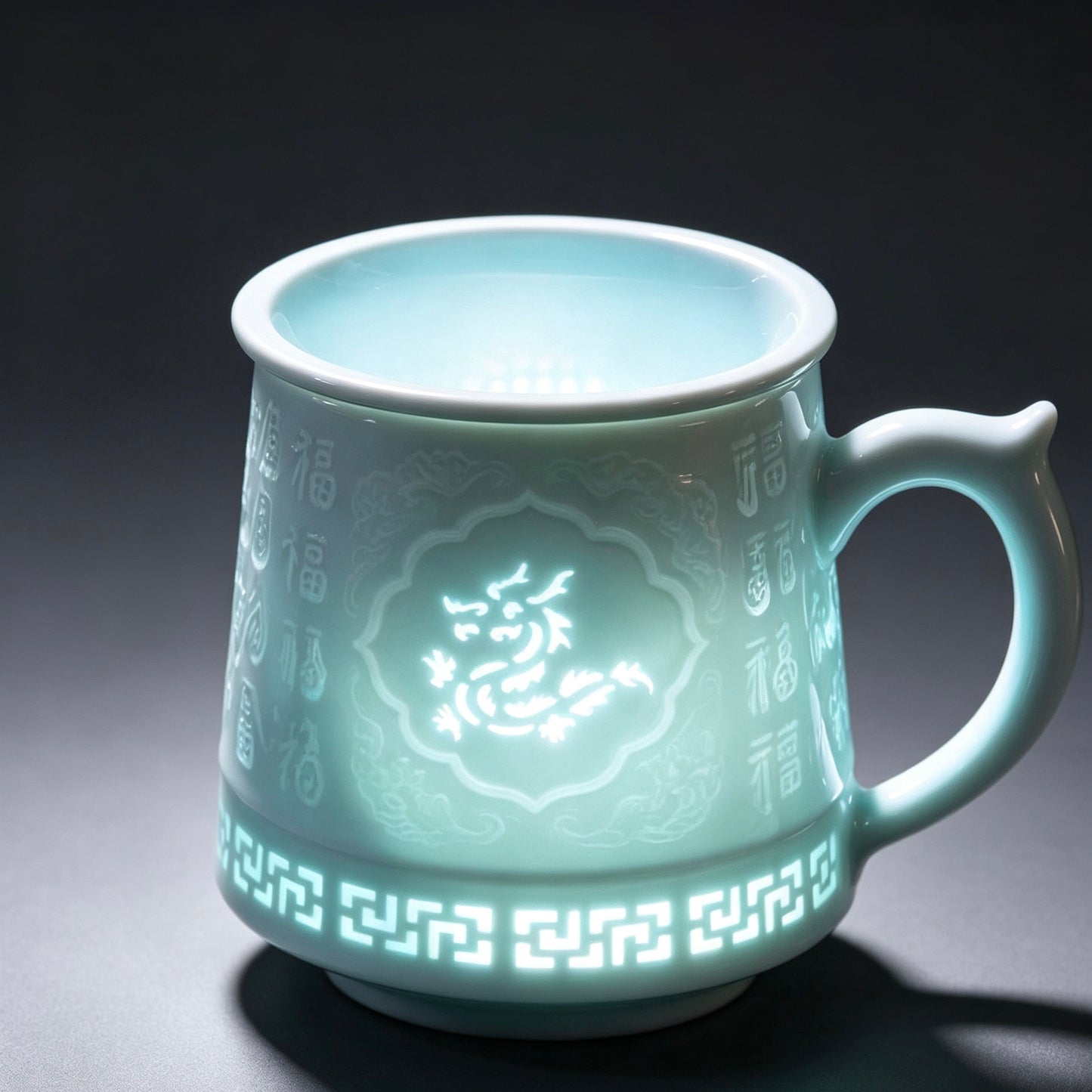 Jingdezhen Linglong Porcelain Zodiac Tea Mug-Brew Tea Easily