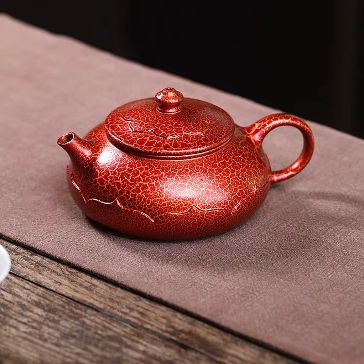 Authentic Yixing Zisha Teapot | Handmade High‑Temperature Shell‑Fired Lotus Lantern Kung Fu Tea Pot
