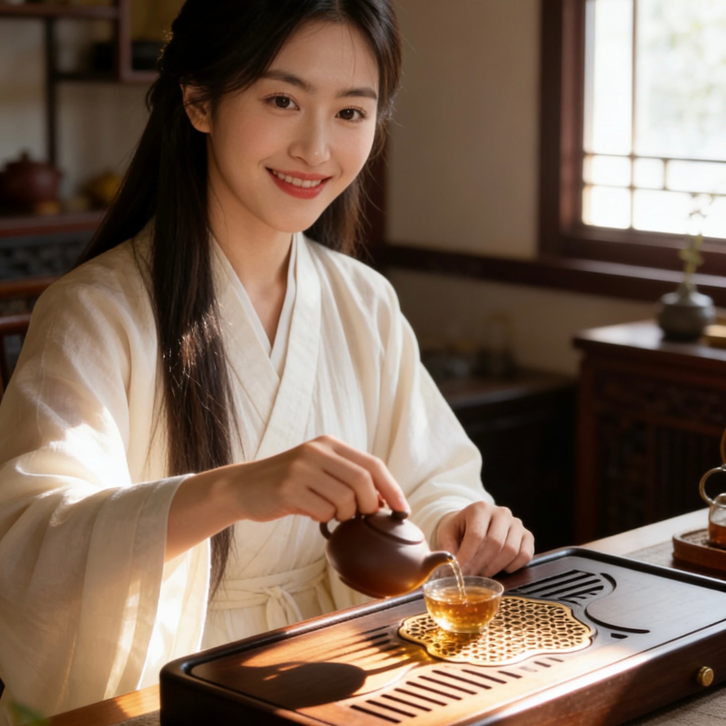 Premium Bamboo Tea Tray – Elegant "Sea View" Design for Tea Lovers—Elevate Your Tea Ritual with Timeless Craftsmanship
