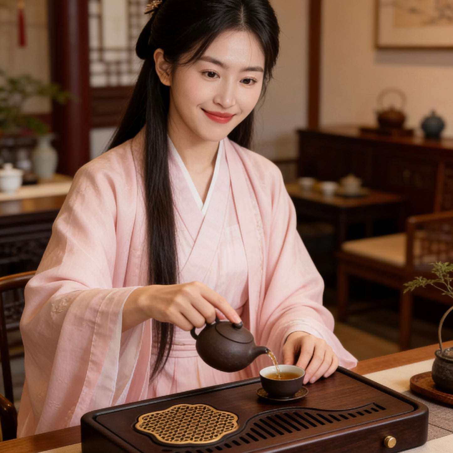 Premium Bamboo Tea Tray – Elegant "Sea View" Design for Tea Lovers—Elevate Your Tea Ritual with Timeless Craftsmanship