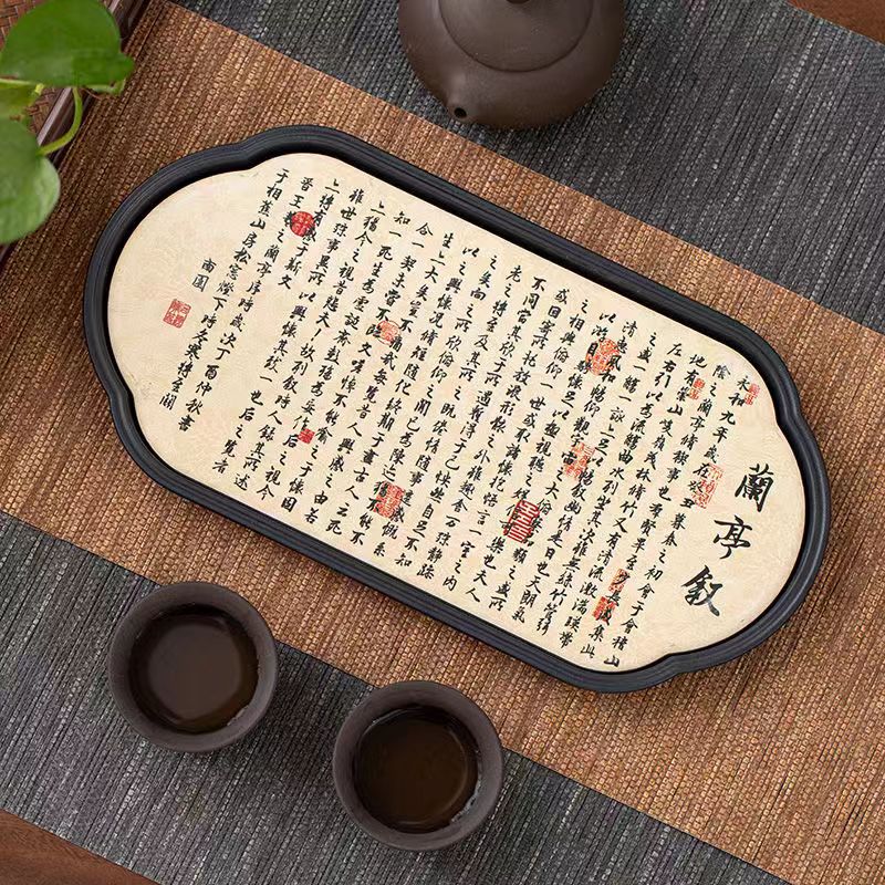 Chinese style tea tray-oval