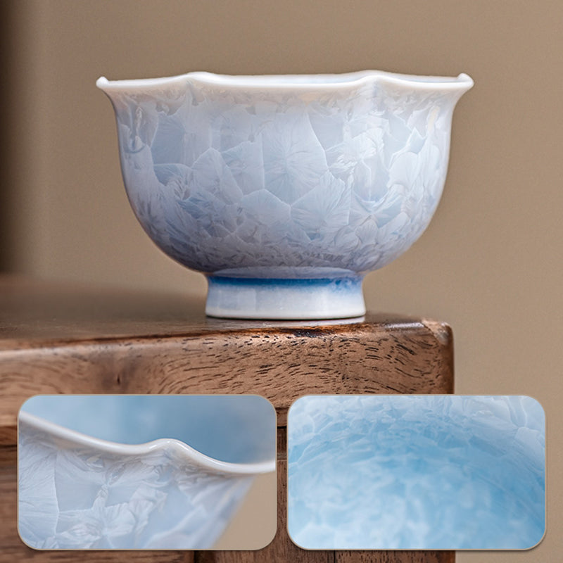 Ice Flower Crystal Blue Cup