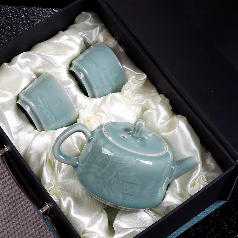 Longquan Celadon Teaset (Teapot +2 Cups)