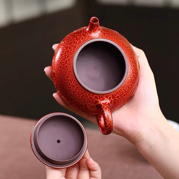 Authentic Yixing Zisha Teapot | Handmade High‑Temperature Shell‑Fired Lotus Lantern Kung Fu Tea Pot