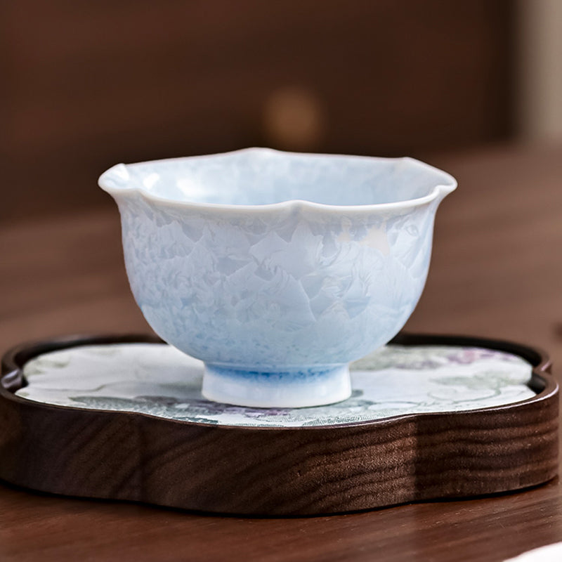 Ice Flower Crystal Blue Cup