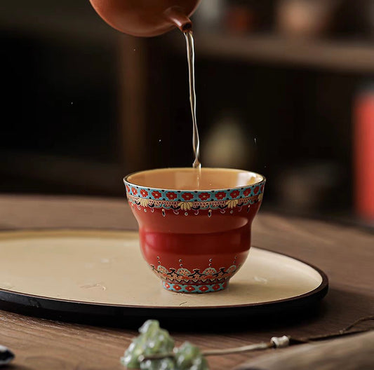 Dun Huang Mogao Grottoes Design Red Cup