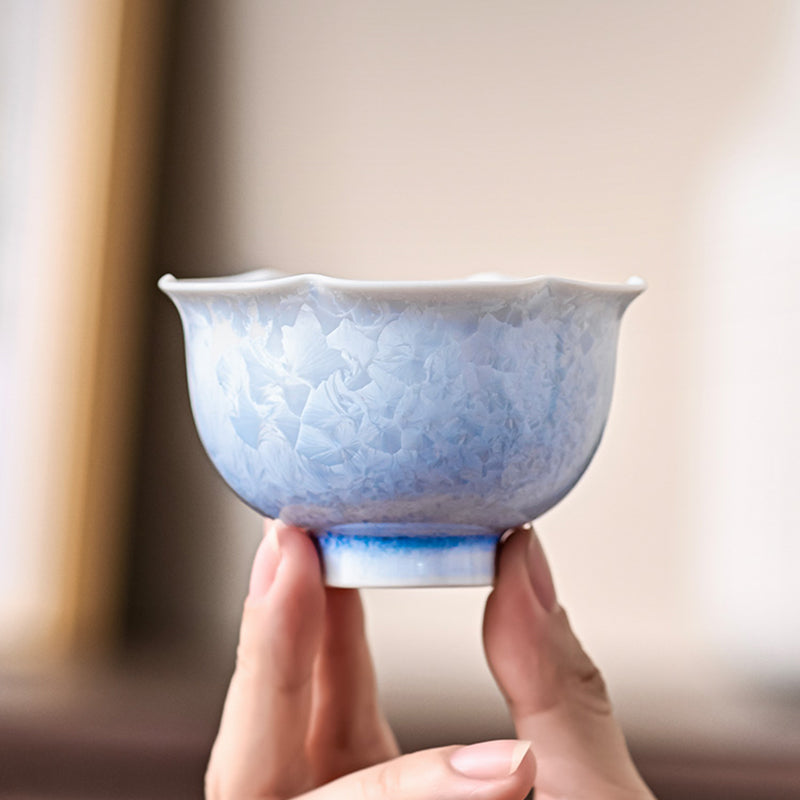 Ice Flower Crystal Blue Cup