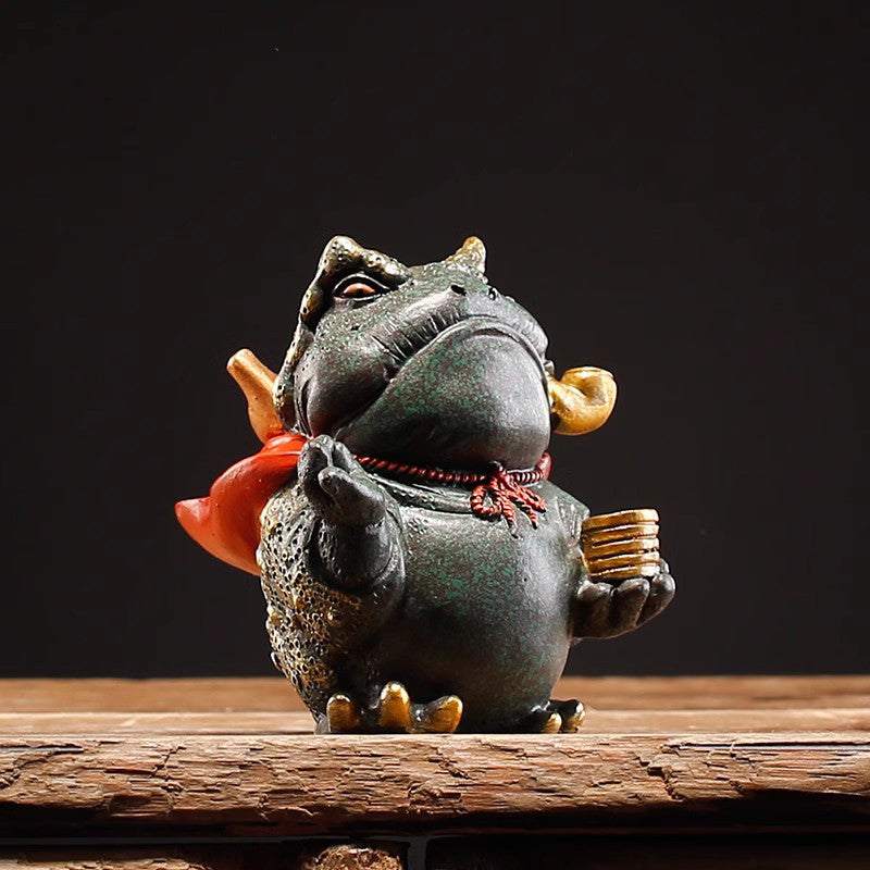 Golden Toad Tea Pet Decoration