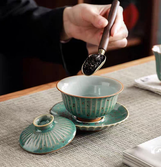 Yao Bian Jun Kiln Green Jade Color Gaiwan—Each one is unique