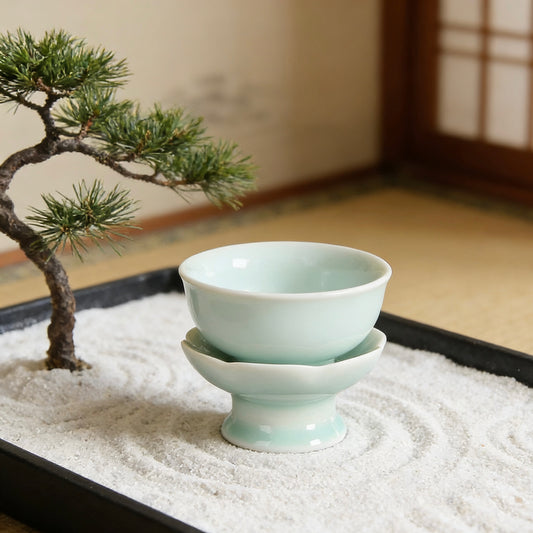 Longquan Celadon Kung Fu Tea Ceremony Accessories: Tea Strainer & Holder Set