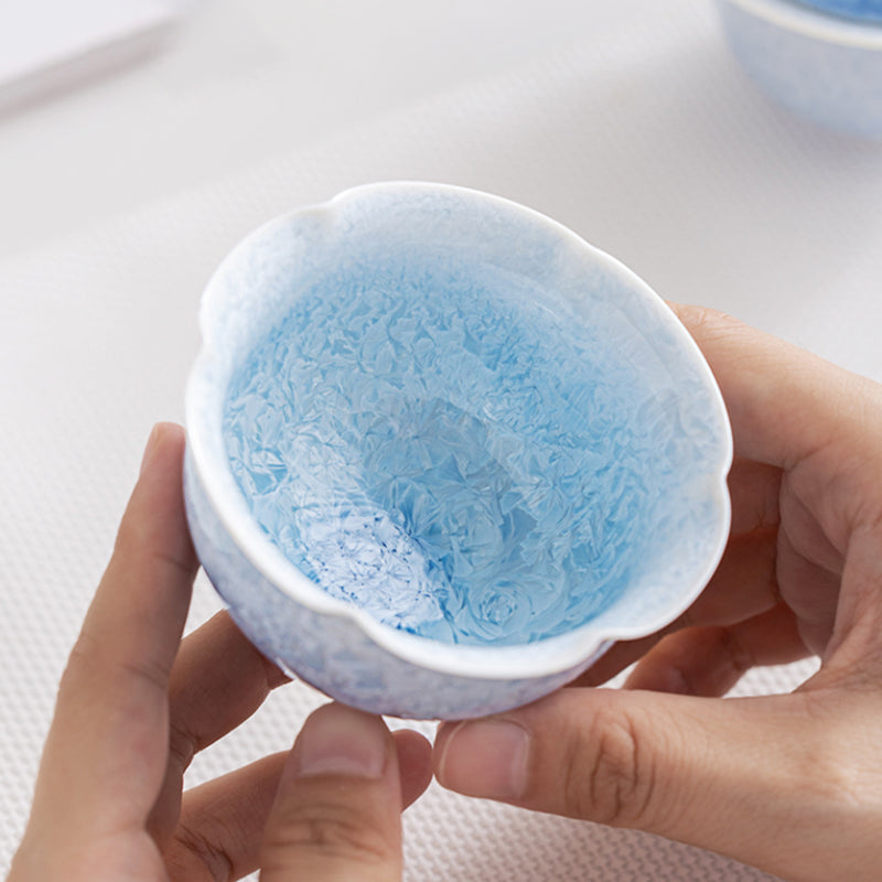 Ice Flower Crystal Blue Cup