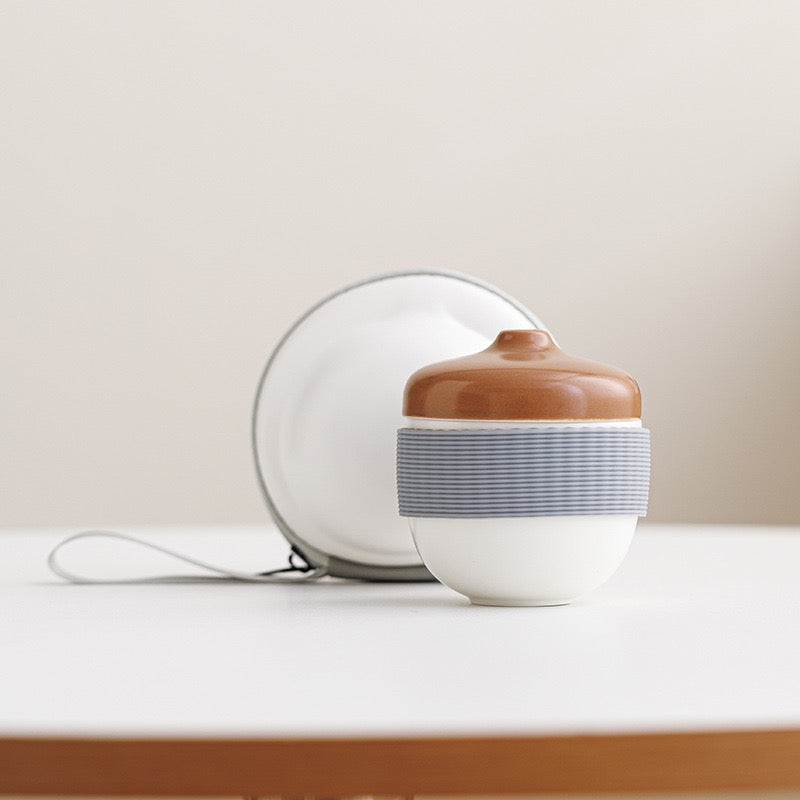 Pinecone Travel Tea Set – Portable One-Cup Tea Brewer —with Carry Case