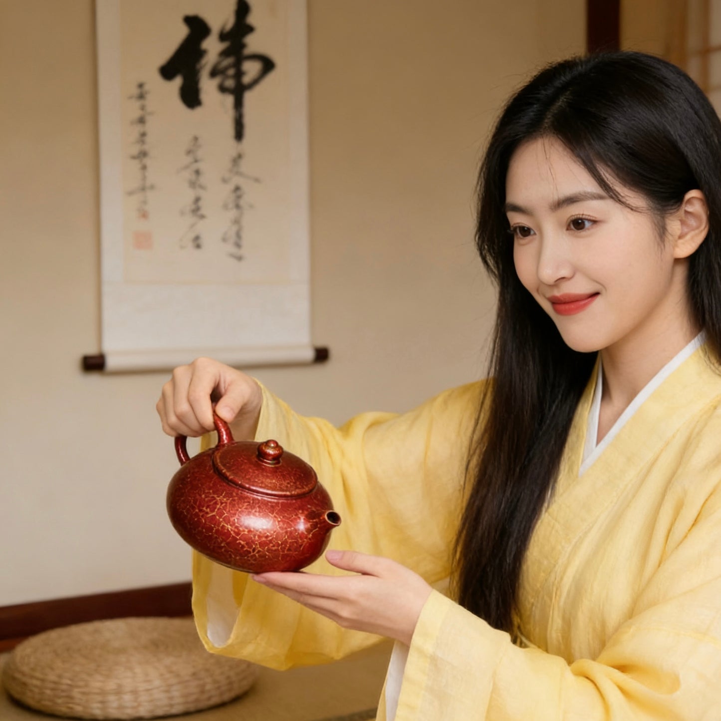Premium Yixing Zisha Teapot: Handcrafted Hanjiang Hu with Shell-Firing Glaze