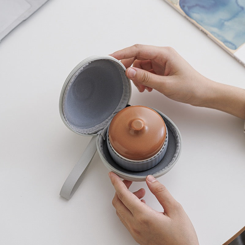 Pinecone Travel Tea Set – Portable One-Cup Tea Brewer —with Carry Case