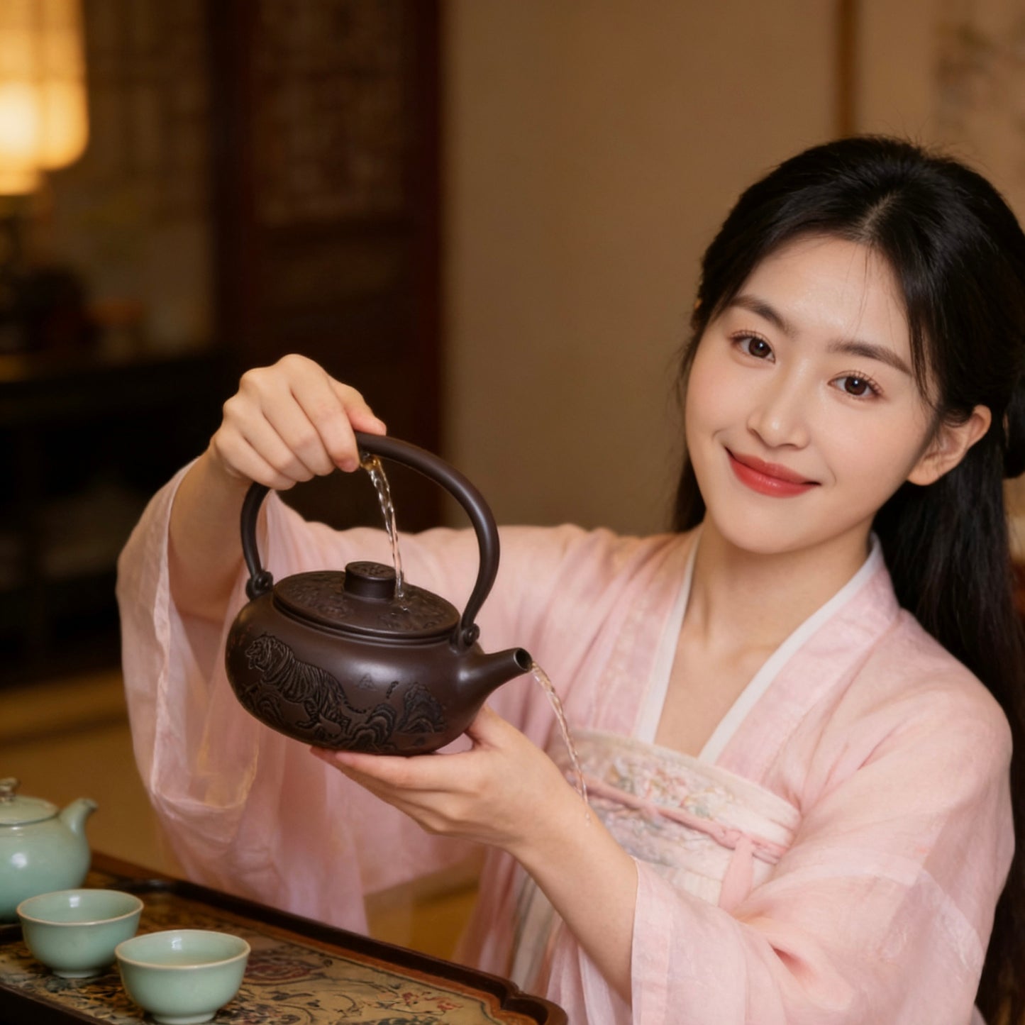 Authentic Yixing Zisha Teapot: Tiger Roar & Dragon Chant Fu Yun Bian Gu Teapot