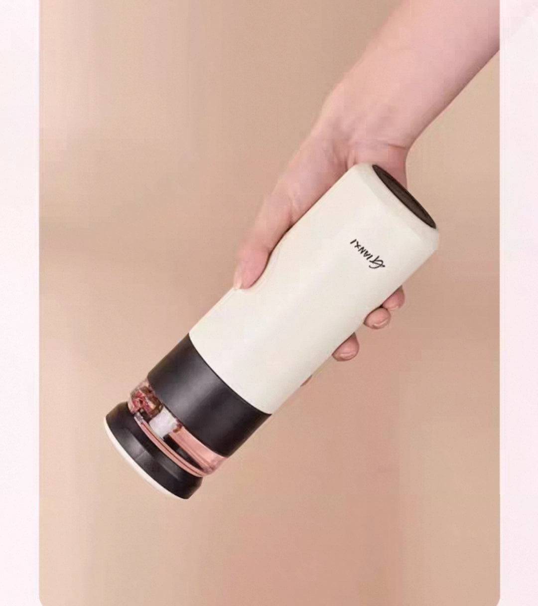 Fashion Style Insulated Tea Cup with Tea-Water Separation - Ceramic Liner, SUS 316 Stainless Steel—Easy to make tea and drink tea at anytime and anyplaces