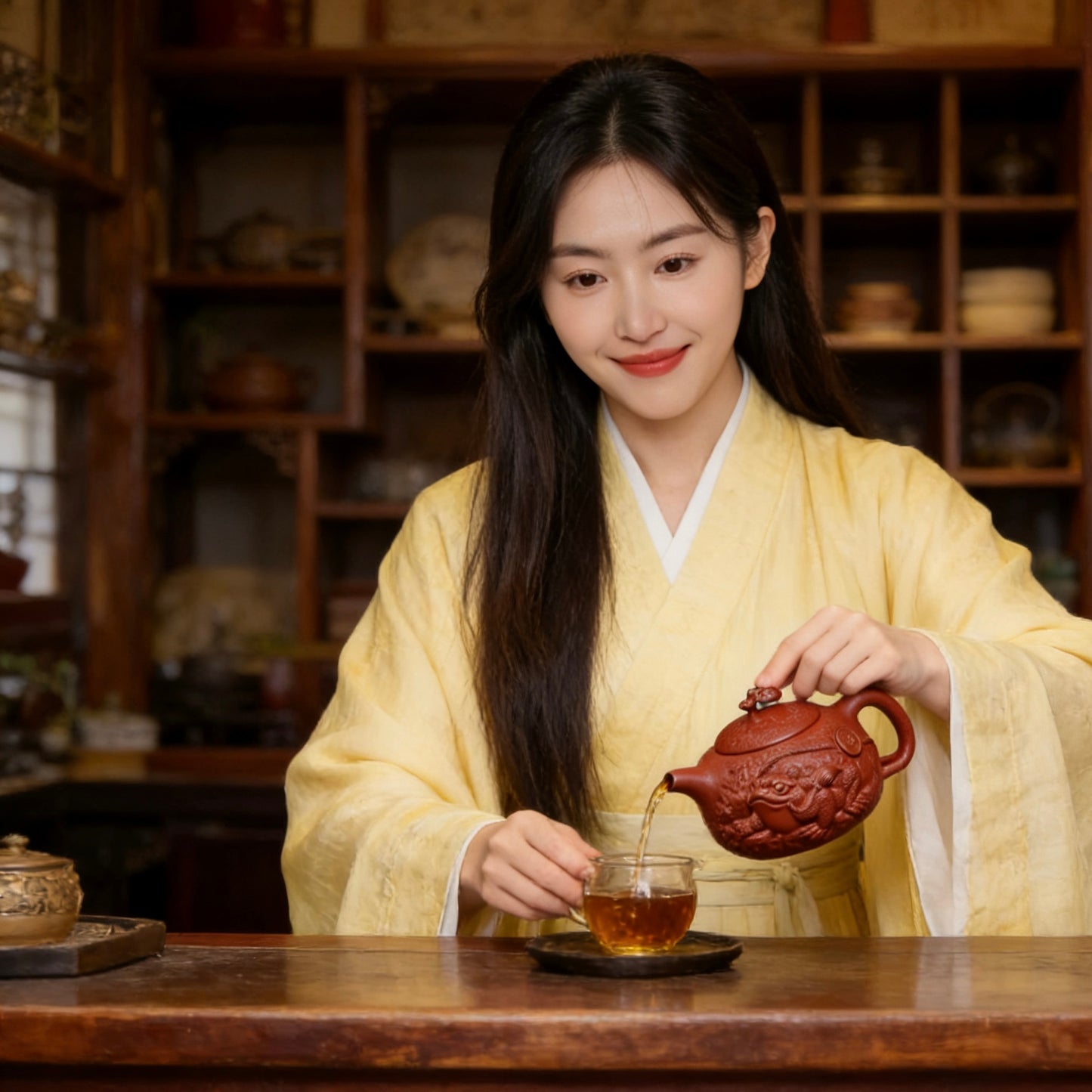 Handcrafted authentic Yixing teapot made from original Dahongpao clay. Features the lucky Jin Chan (money toad) design. Perfect for gongfu tea, daily use, and gifting.