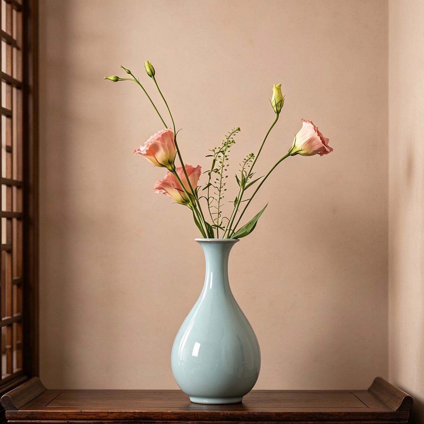 Hansculture Longquan Celadon Jade Pot Spring Vase - Simple Ceramic Flower Vase— Elegant Longquan celadon jade pot spring vase, handcrafted with traditional techniques for minimalist home decor.