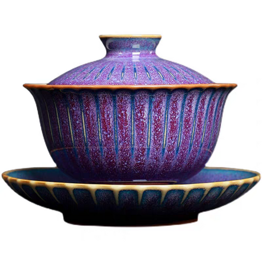 Yao Bian Jun Kiln Dreamy Purple Color Gaiwan—Each one is unique