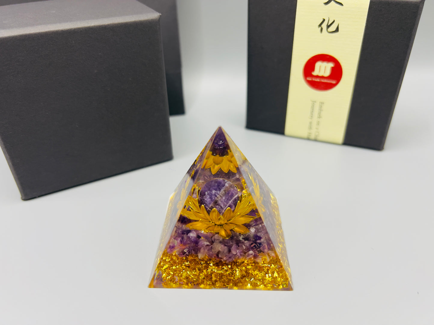 Tree of Life Orgonite Pyramid Crystal Reiki Energy